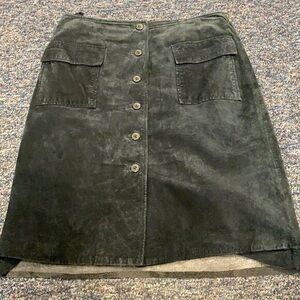 Black Button-Front Skirt